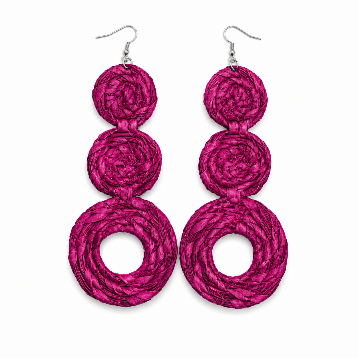 Raffia Circle Drop Earrings