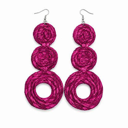 Raffia Circle Drop Earrings