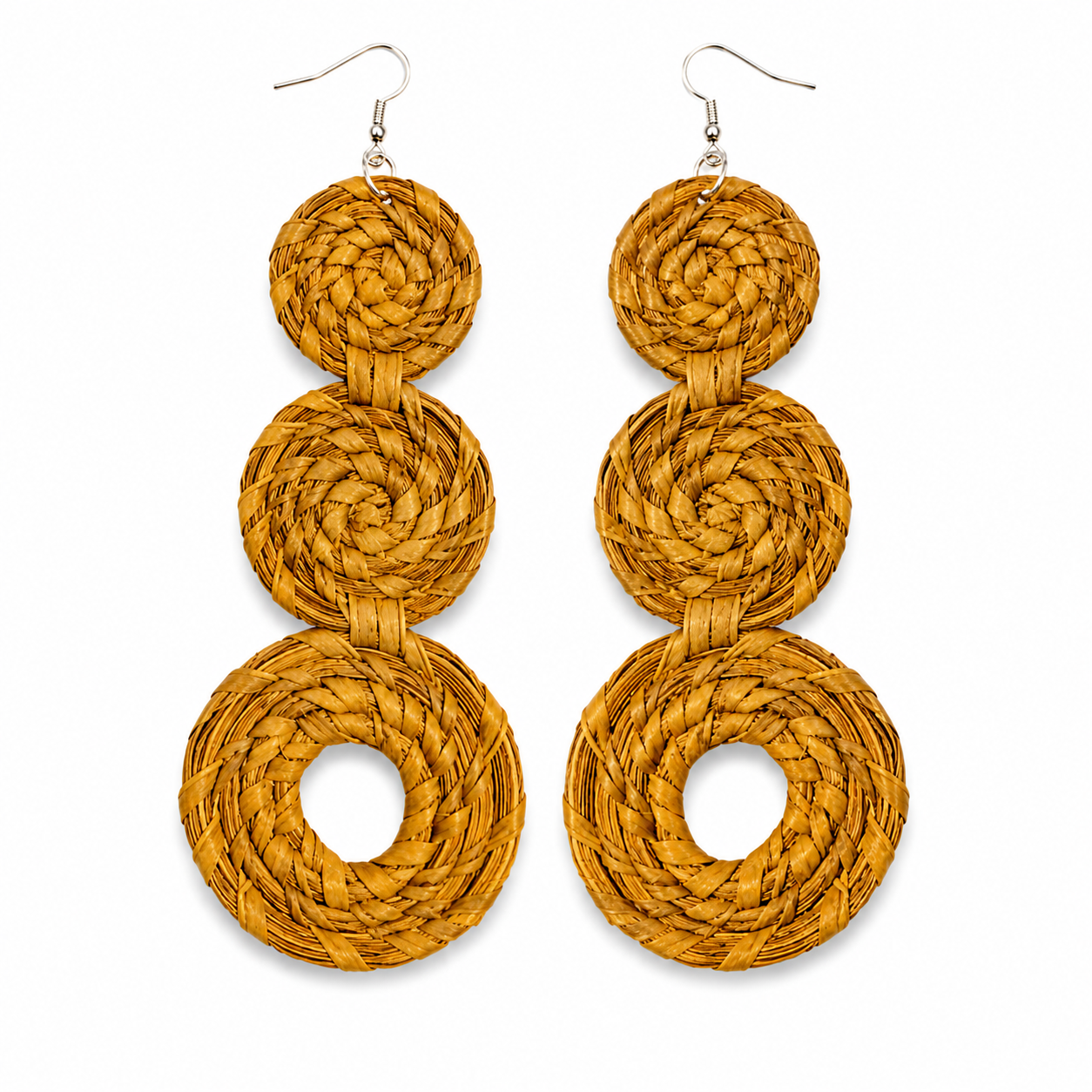 Raffia Circle Drop Earrings