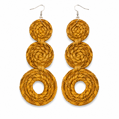 Raffia Circle Drop Earrings